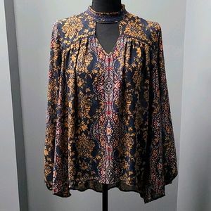 Floral Print High-Low Blouse